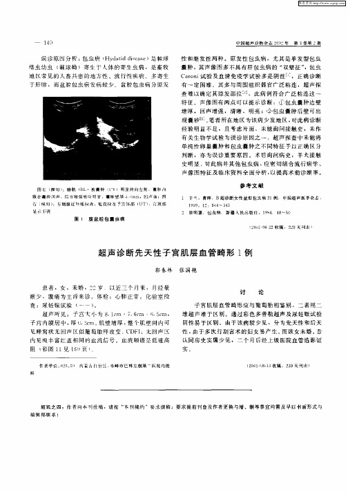 超声诊断先天性子宫肌层血管畸形1例