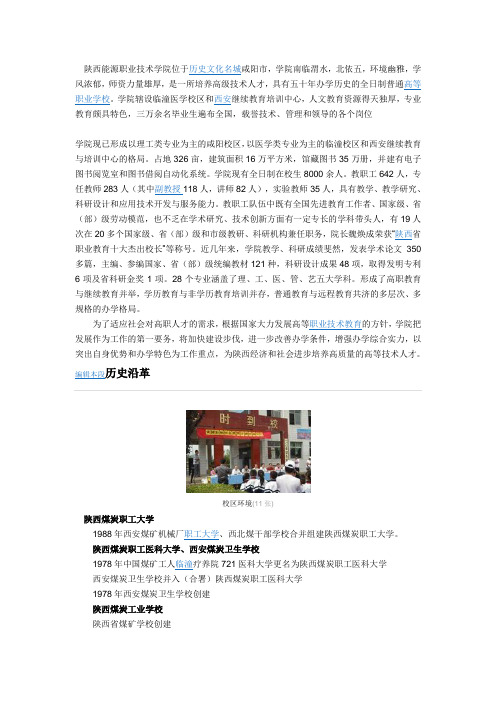 陕西能源职业技术学院位于历史文化名城咸阳市