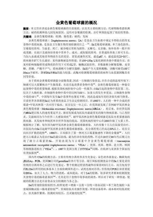 金黄色葡萄球菌的概况