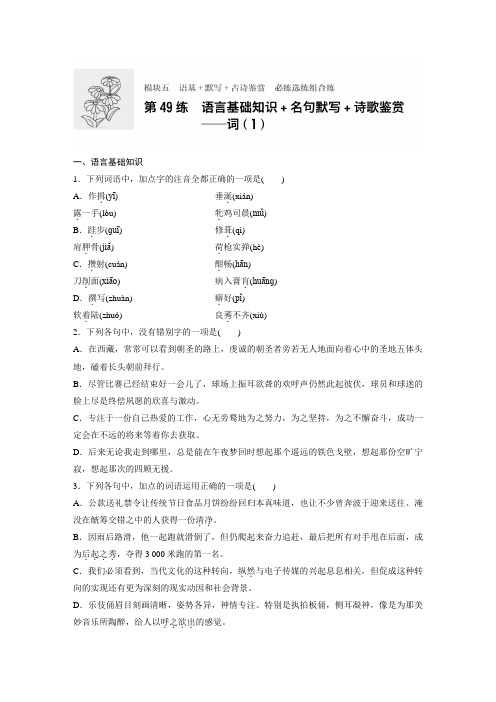 高三语文大一轮加练半小时：第49练 Word版含解析.docx
