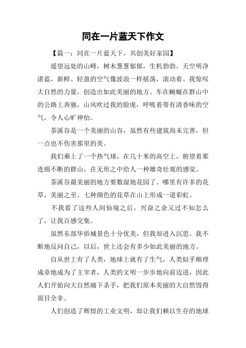 同在一片蓝天下作文_1