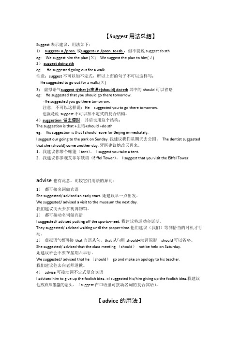 suggest,advise,propose表示建议(可编辑修改word版)