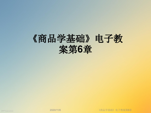 《商品学基础》电子教案第6章