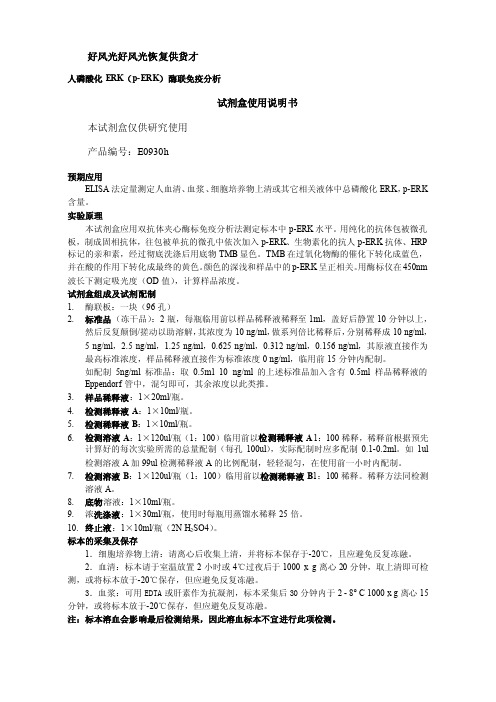 人磷酸化ERK（p-ERK）酶联免疫分析