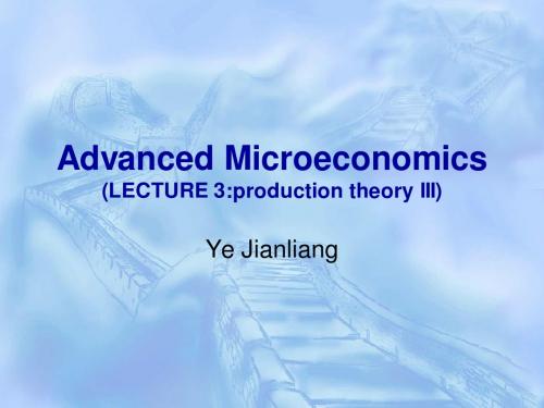 【武汉大学高等微观经济学】lecture3