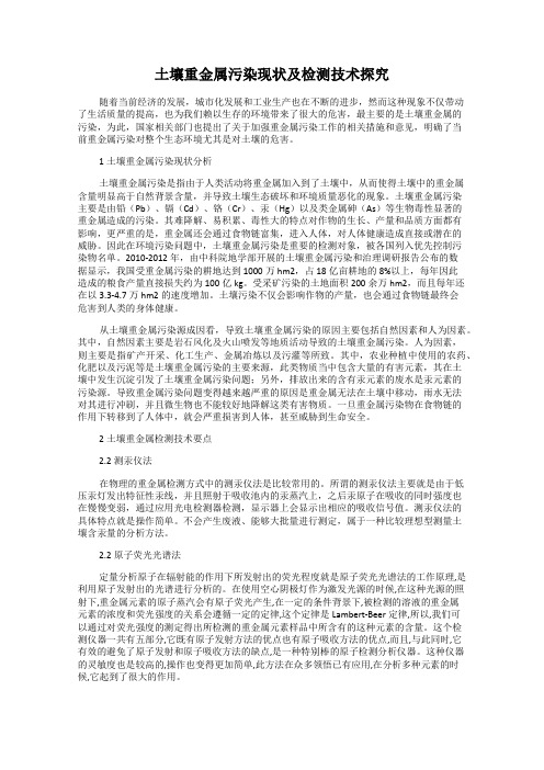 土壤重金属污染现状及检测技术探究