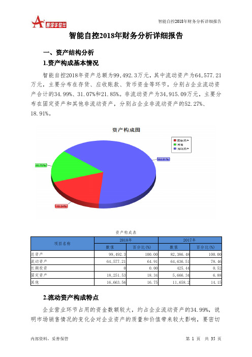 智能自控2018年财务分析详细报告-智泽华