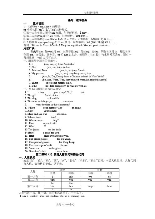 初一英语语法知识点总结复习(超详细)