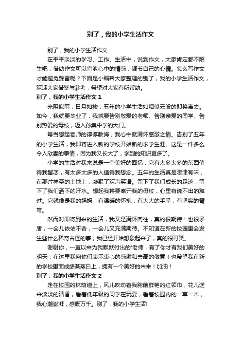 别了，我的小学生活作文