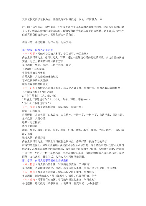 记叙文写作专题整合