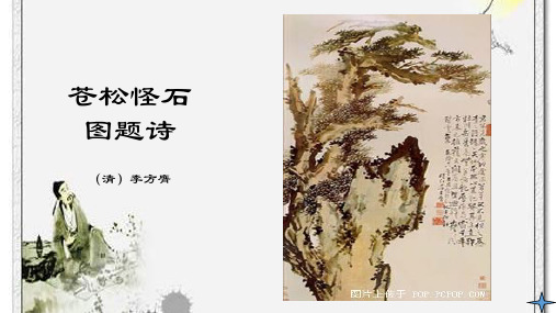 苍松怪石图题诗