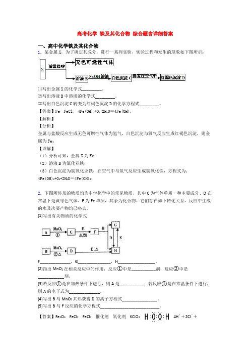 高考化学 铁及其化合物 综合题含详细答案