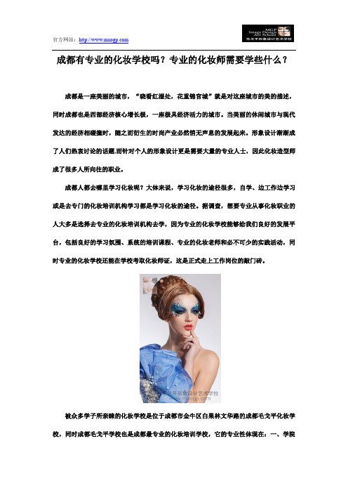成都有专业的化妆学校吗？专业的化妆师需要学些什么？