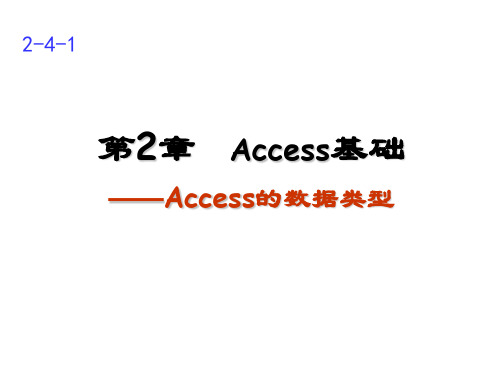 Access 2010--第2章 Access基础第2-4-1讲  Access的数据类型