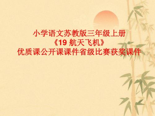 小学语文苏教版三年级上册《19 航天飞机》优质课公开课课件省级比赛获奖课件