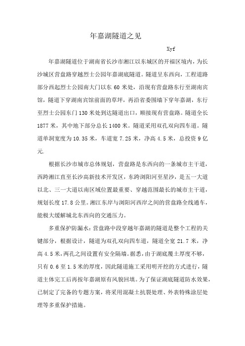 长沙年嘉湖隧道