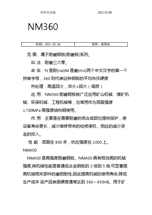 耐磨钢牌号及类型之欧阳化创编