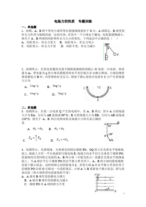 电场力的性质专题训练