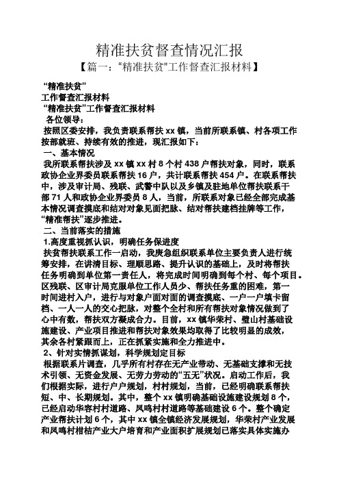工作汇报之精准扶贫督查情况汇报