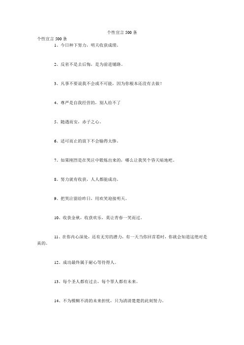 个性宣言500条