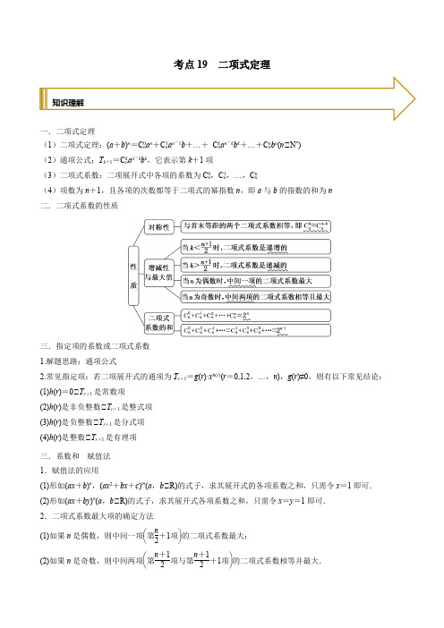 考点50 二项式定理(新高考地区专用)(原卷版)