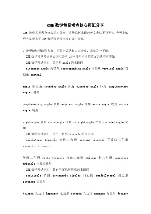 GRE数学常见考点核心词汇分享