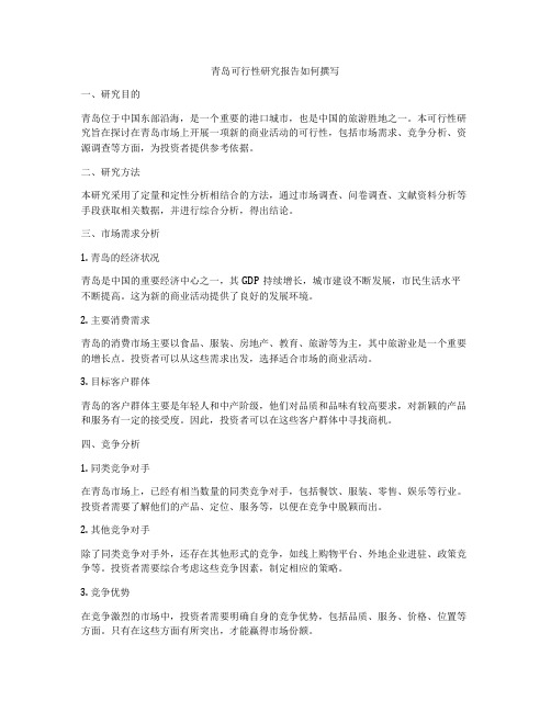 青岛可行性研究报告如何撰写