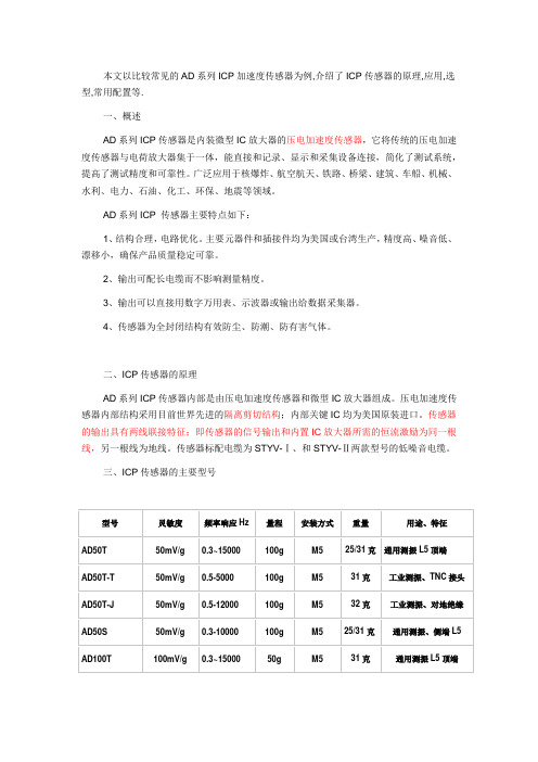 ICP加速的传感器