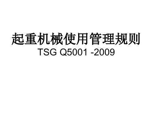 起重机械使用管理规则资料