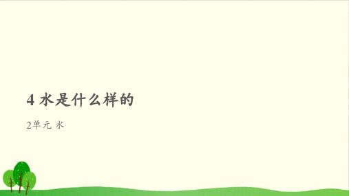 一年级下册科学课件：《4 水是什么样的》 苏教版(共12张PPT)