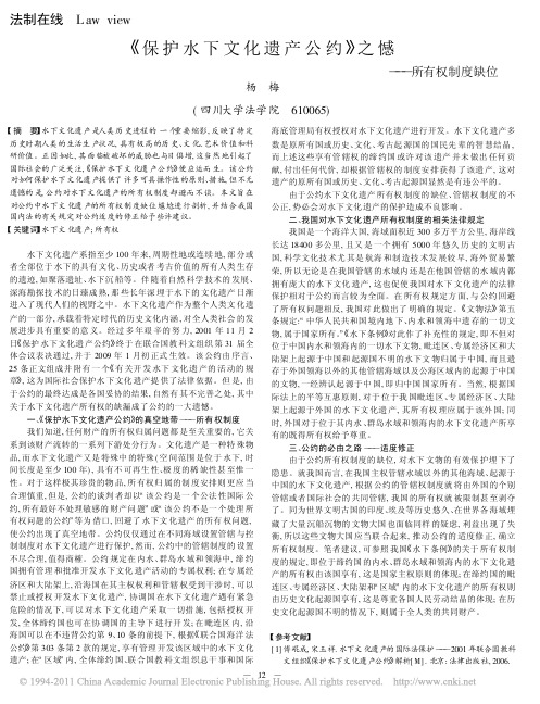 _保护水下文化遗产公约_之憾_所有权制度缺位