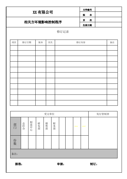 相关方环境影响控制程序