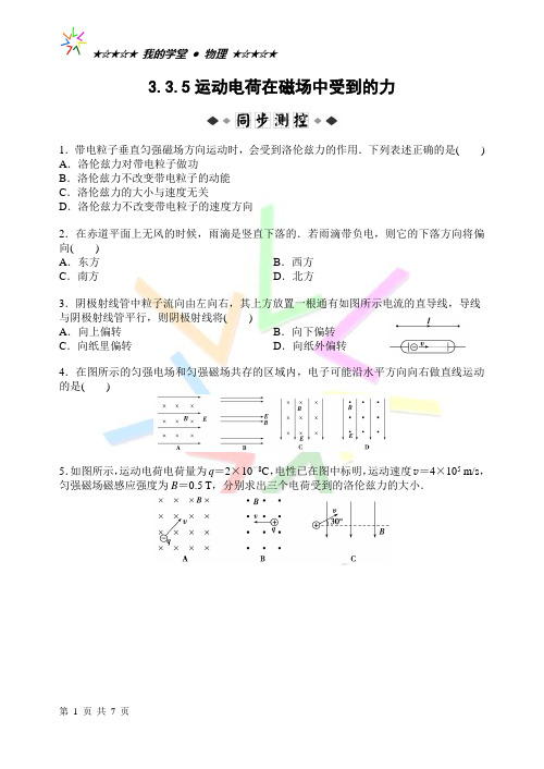 3.3.5 运动电荷在磁场中受到的力