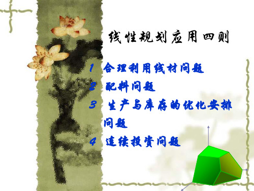 线性规划问题 应用四则