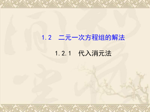 春七年级数学下册 1.2.1 代入消元法课件 (新版)湘教版