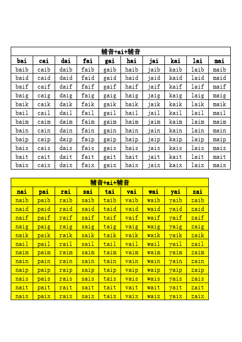 自然拼读练习 元音组合 