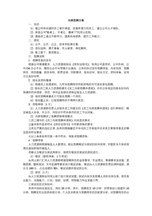 内部竞聘方案
