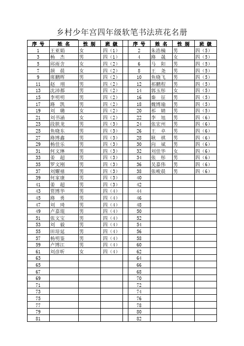 学校课程班级学生花名册