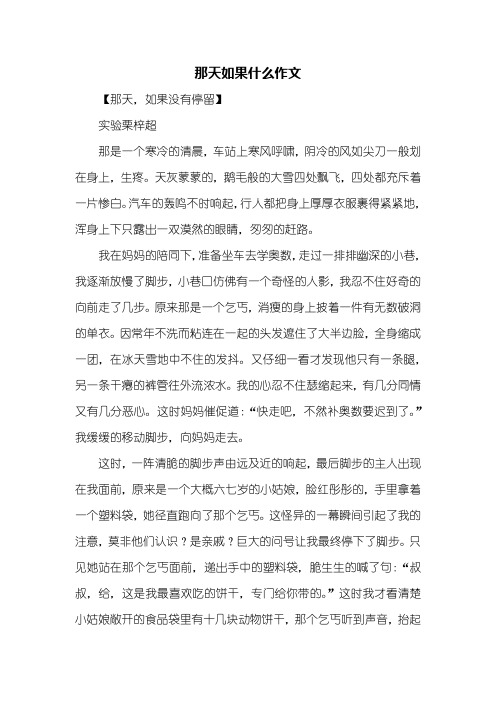 初三作文：那天如果什么作文600字_1