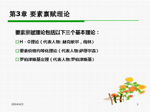 国际经济学要素禀赋理论课件
