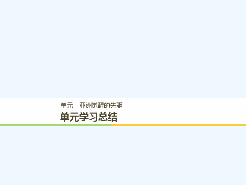 (全国通用)2018-2019版高中历史 第四单元 亚洲觉醒的先驱专题学习总结课件 新人教版选修4