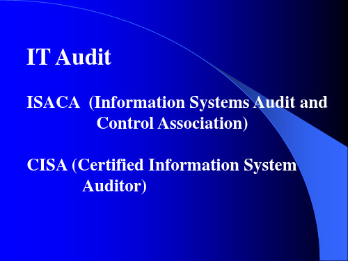 IT审计与控制模型COBIT(同济大学 刘仲英教授)共61页文档