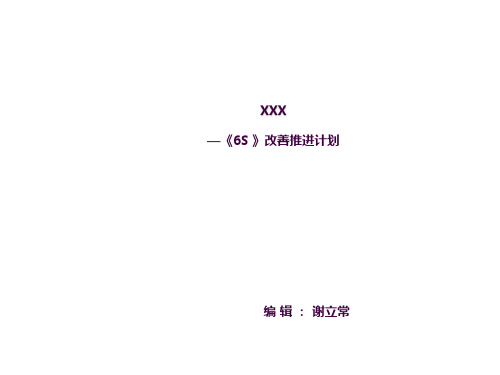 XXX公司6S改善推进计划ppt课件