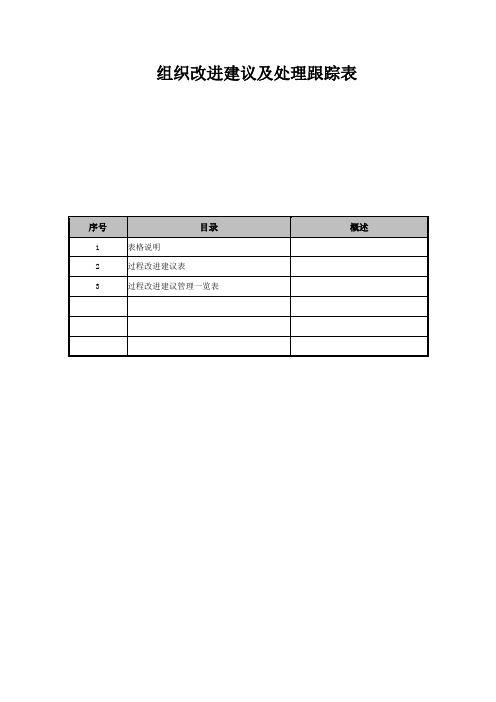 附录2 过程改进建议及处理跟踪表
