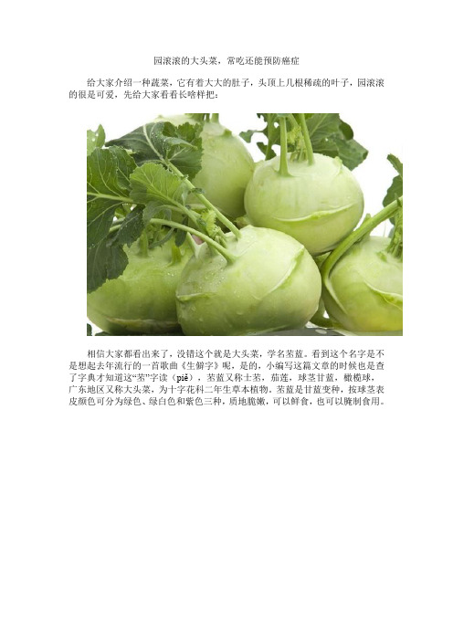园滚滚的常见菜,常吃还能预防癌症