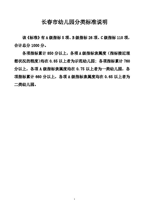 长春幼儿园分类标准