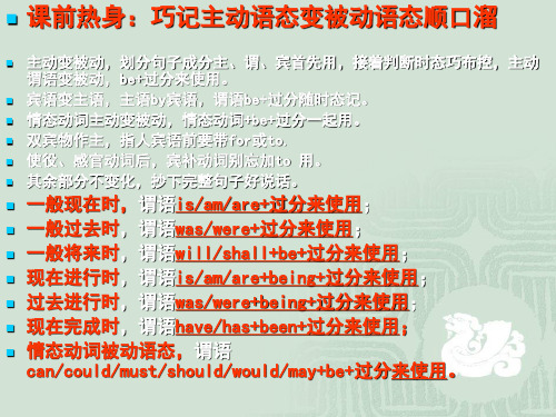中考英语被动语态专题复习课件