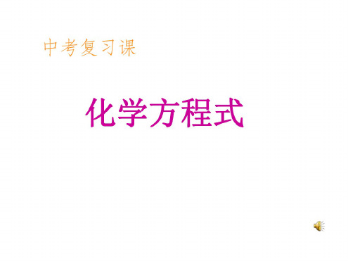 中考复习之化学方程式--浙教版