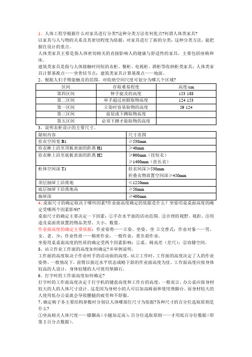 NEW 人体工程学复习题及答案
