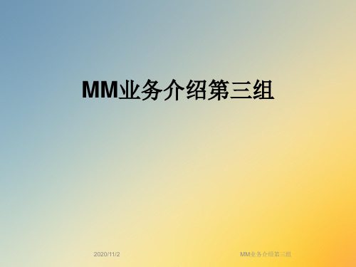 MM业务介绍第三组